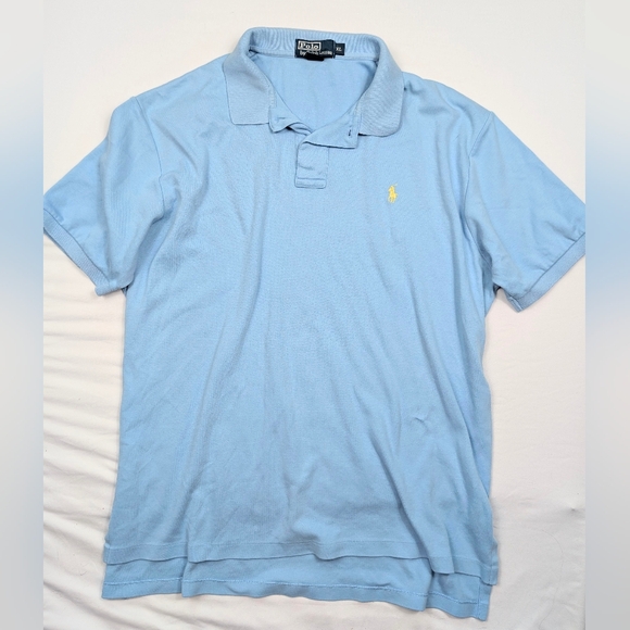 Polo Ralph Lauren Classic Fit Light Blue Polo Men's Size‎ XL Vintage Yellow Pony - Picture 1 of 5